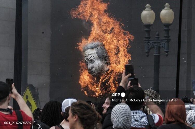 Miles protestan contra Netanyahu ante el Capitolio de EEUU