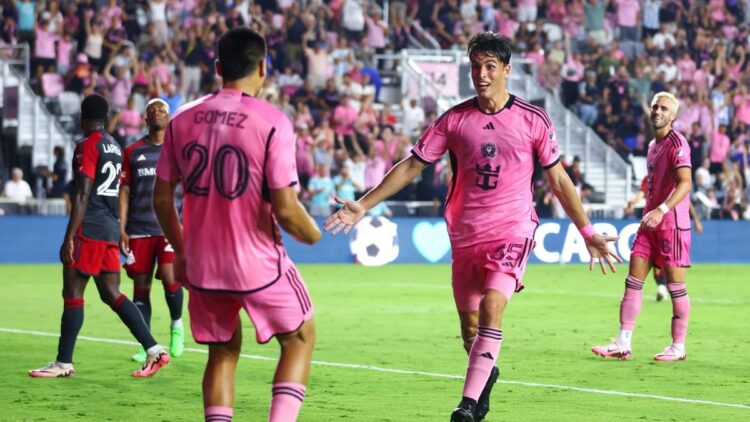 Festejo de uno de los goles de los jugadores del Inter Miami sobre Toronto FC