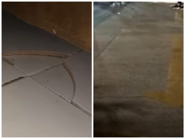 Algunos inmuebles y el piso de algunas calles presentaron rajaduras luego del sismo.