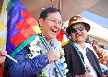 El presidente Luis Arce y el expresidente Evo Morales, en agosto de 2022.