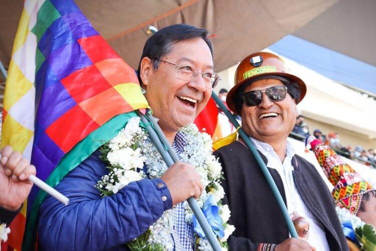 El presidente Luis Arce y el expresidente Evo Morales, en agosto de 2022.