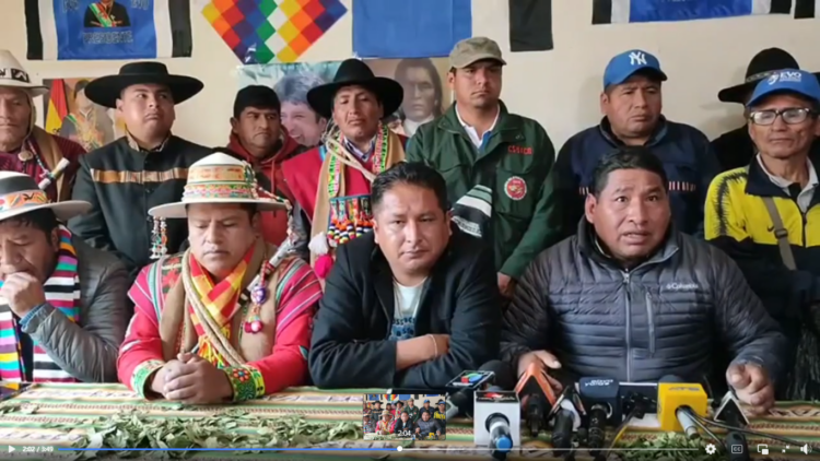 El Pacto de Unidad evista amenaza con protestas desde el 20 de agosto