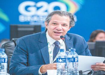 El ministro de Economía de Brasil, Fernando Haddad, en la reunión cumbre del G20.