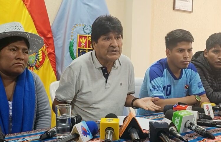 Evo Morales, en conferencia de prensa en Cochabamba,