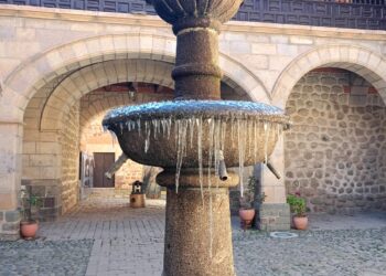 Las heladas afectaron a un pilón de la Casa de la Moneda de Potosí que data de 1897.