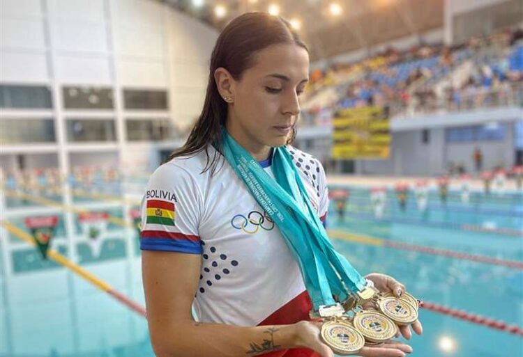 La deportista boliviana María José Ribera en una prueba anterior