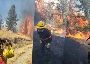Alarma en Cochabamba por un voraz incendio en el Parque Tunari