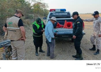 La Policía y la ABT aprehendieron a un hombre cuando prendía fuego en la reserva natural Guarayos.