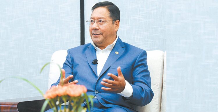 El presidente Luis Arce, en una anterior entrevista.