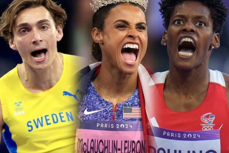 Los atletas Armand Duplantis/ Sydney McLaughlin-Levrone/ Marileidy Paulino
