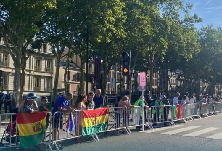 Los bolivianos en el recorrido de la maratón