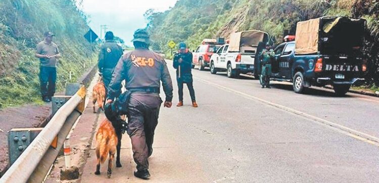 Unidades especializadas de la Policía hicieron la búsqueda.