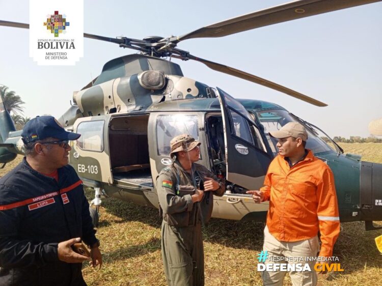 Con el incendio en Roboré ‘controlado’, Defensa se propone sofocar el fuego en San Javier