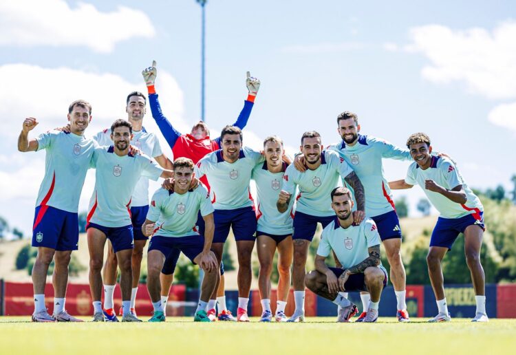 Entrenamiento de la selección española.