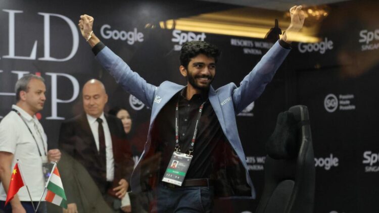 Indio Dommaraju Gukesh de 18 años se convierte en campeón del mundo más joven de ajedrez