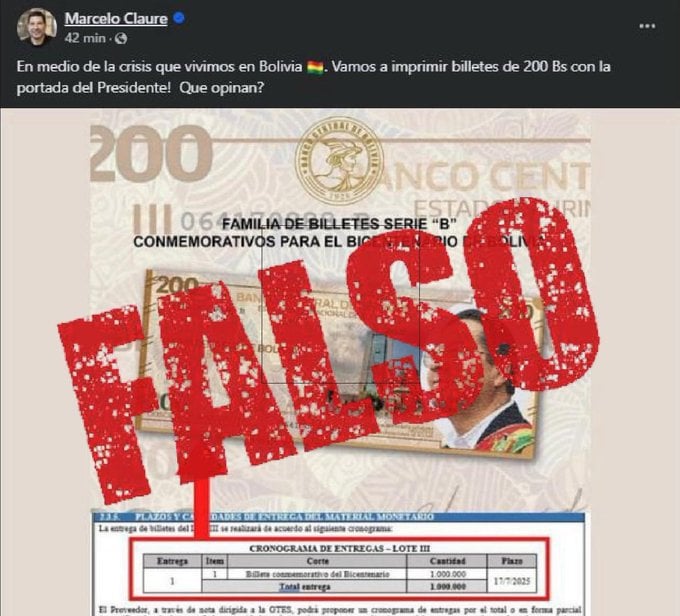 Claure publica una imagen falsa sobre Arce y luego se corrige: ‘Me alegro que no sea verdad’