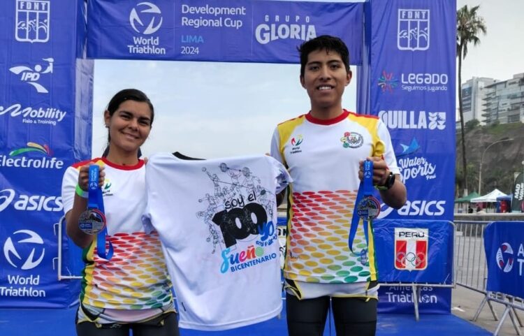 Rojas y Soto logran oro y plata en el Triatlón Nacional de Perú