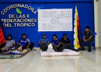 Evo Morales, el viernes, cuando instaló una huelga de hambre en la Seis Federaciones.