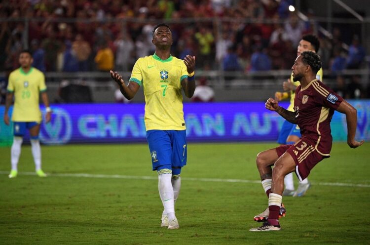 Venezuela empata 1-1 con Brasil y eclipsa el retorno de Vinicius Jr