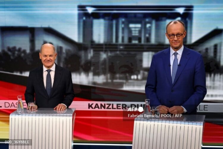 Olaf Scholz y Friedrich Merz en el último debate