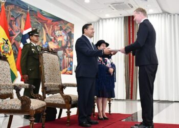 Seis nuevos embajadores concurrentes presentan sus cartas credenciales al presidente Arce
