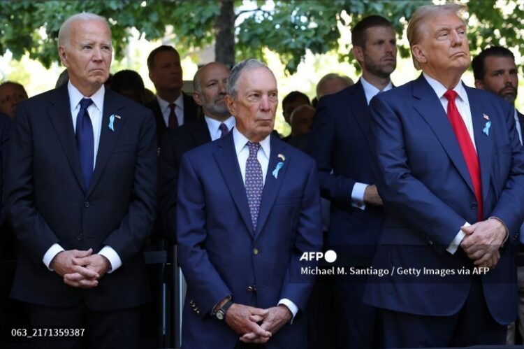 Bloomberg junto a Biden y Trump