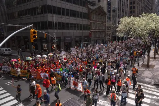 La marcha recorrió el centro de la gran Manzana