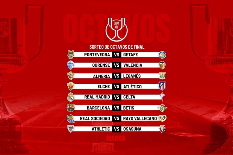 Real Madrid, Barcelona y Atlético se evitan en octavos de la Copa del Rey