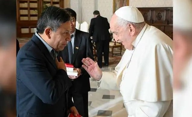 Choquehuanca se reunió con el papa Francisco en el Vaticano