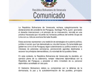 La cancillería de Venezuela publicó un comunicado