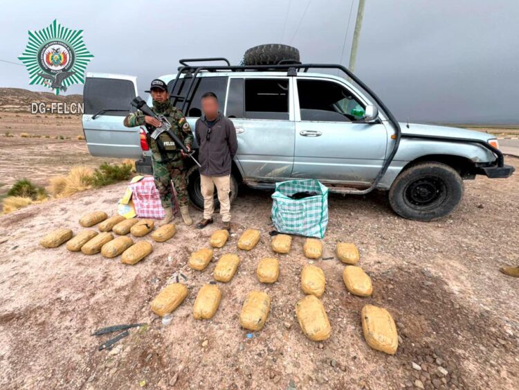 El aprehendido por la FELCN y la droga decomisada