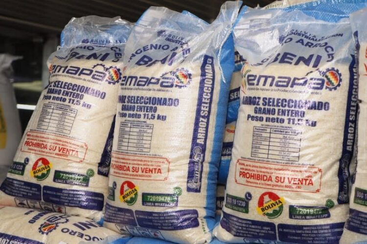 Emapa sube el precio de la arroba de arroz de Bs 50,50 a Bs 70.