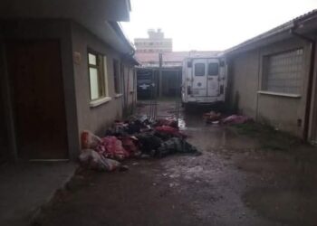 Los cuerpos de los fallecidos en el accidente en la vía La Paz - Villazón fueron depositados sobre la tierra.