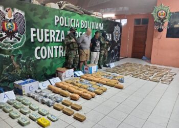 En Santa Cruz, la FELCN incauta 170 paquetes de droga tras requisa de un camión y una vagoneta