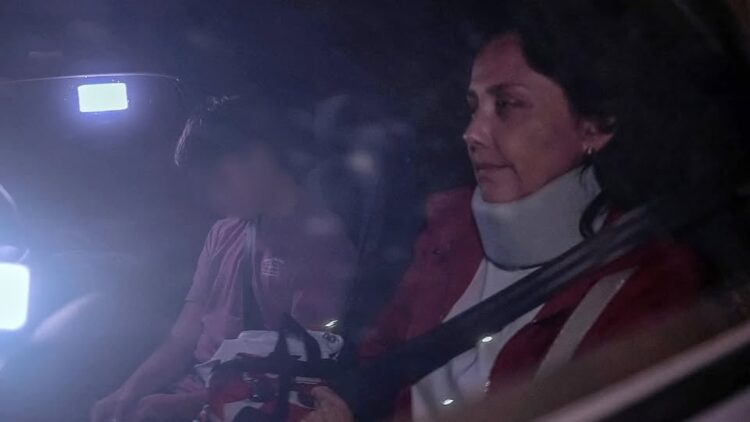 Nadine Heredia a su llegada a Brasil