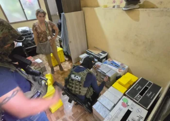 La droga hallada en un depósito en Bermejo/ FELCN