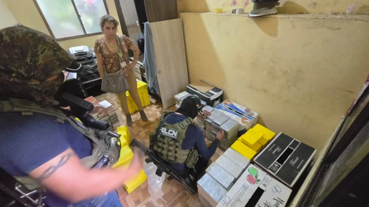 La droga hallada en un depósito en Bermejo/ FELCN