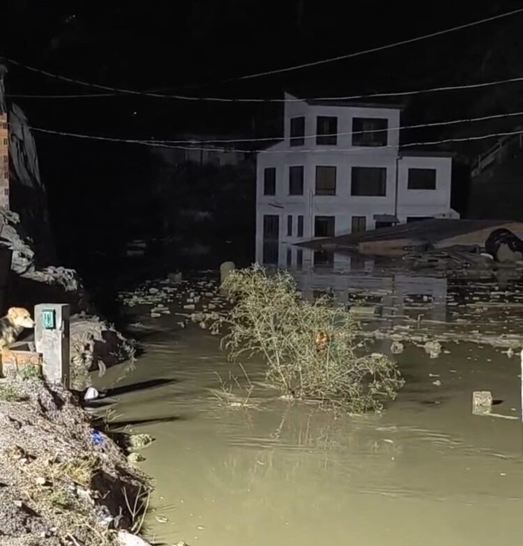 Una mazamorra afectó a varias viviendas en la zona Bajo Llojeta, en La Paz.