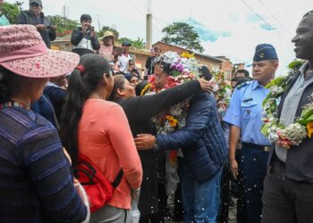 El presidente Luis Arce en Coripata, este sábado.
