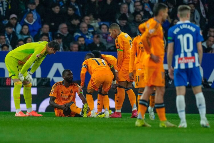 Rüdiger, del Real Madrid, lesionado y duda para la eliminatoria contra el City