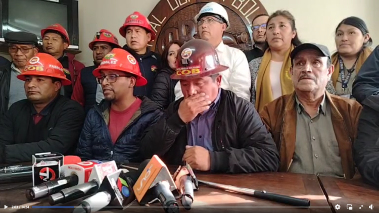 Huarachi denuncia ‘intento de golpe sindical’ tras protesta evista en la COB