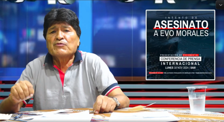 Morales presenta documental sobre el ataque que denunció e involucra a EEUU