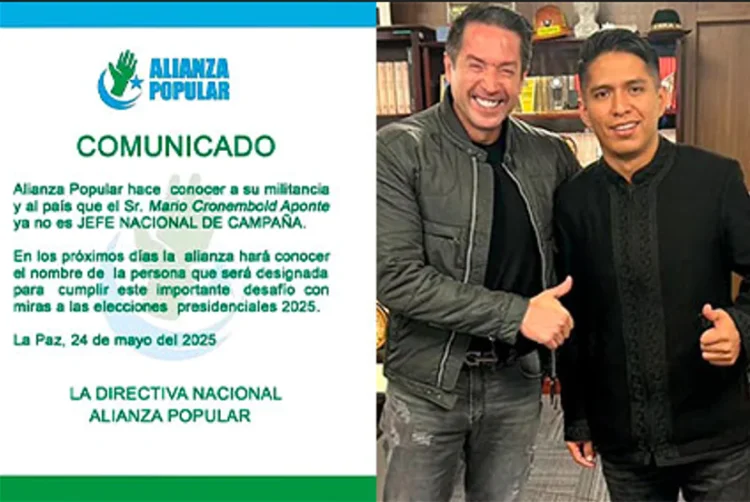 Alianza Popular aparta a Mario Cronenbold como jefe de campaña