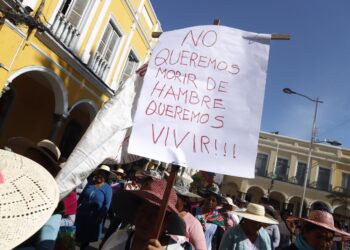 Gremialistas protestan en Cochabamba contra los bloqueos del ala evista del MAS.