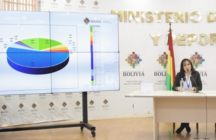 La directora del Inlasa, Evelin Fortún, en la presentación del sistema.