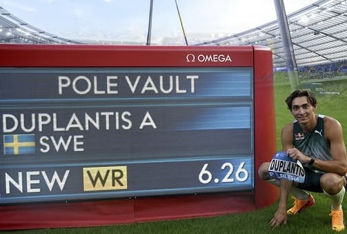 Duplantis eleva de nuevo su techo: 6,27 m y undécimo récord mundial