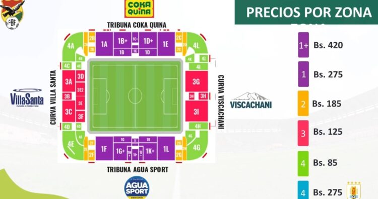 A Bs 85 la entrada más barata para el Bolivia-Uruguay del martes