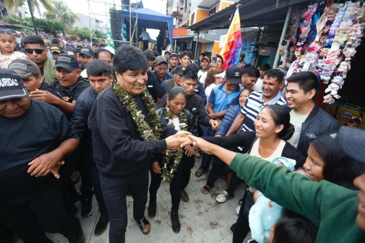 Evo Morales, el jueves, en el homenaje a los "caídos por la hoja de coca" de 1997, en Eterazama.