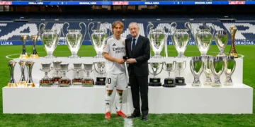 Triunfo del Madrid en la despedida a Modric