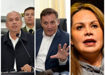 Los exministros del gobierno transitorio de Jeanine Áñez, Arturo Murillo,Luis Fernando López y Roxana Lizárraga son acusados por el caso Gases lacrimógenos de Ecuador.